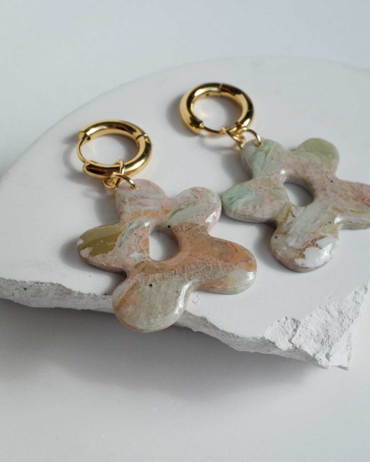 Faux Stone Ohrringe Flower