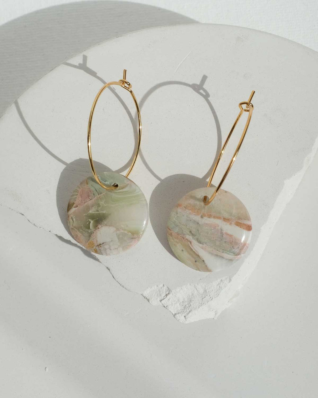 Faux Stone Ohrringe Disc