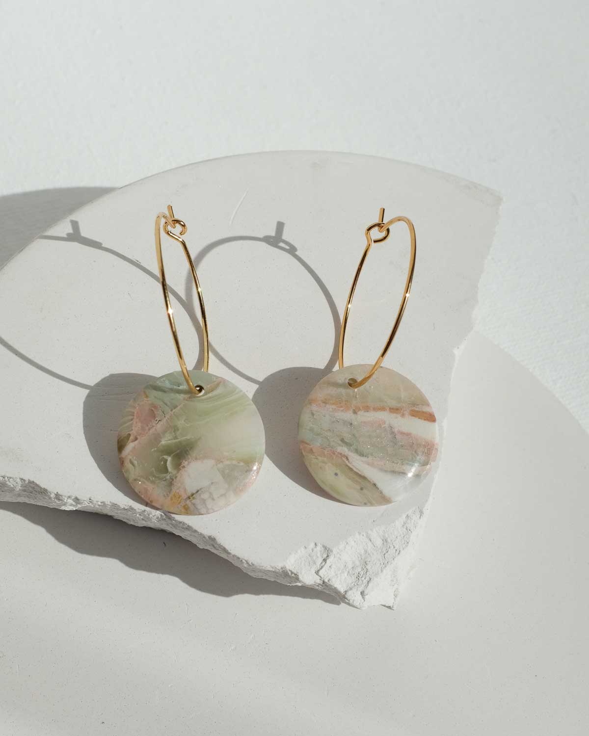 Faux Stone Ohrringe Disc