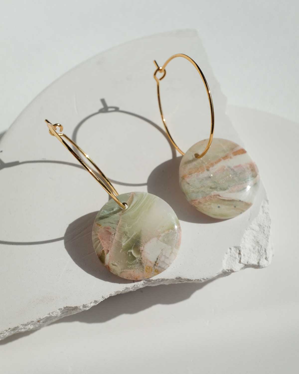 Faux Stone Ohrringe Disc