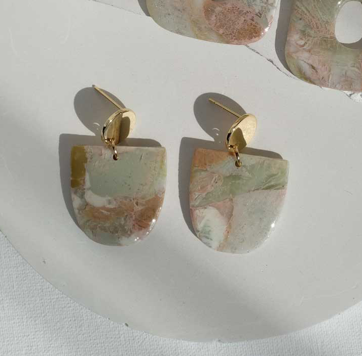 Kleine Faux Stone Ohrringe 925 Silber