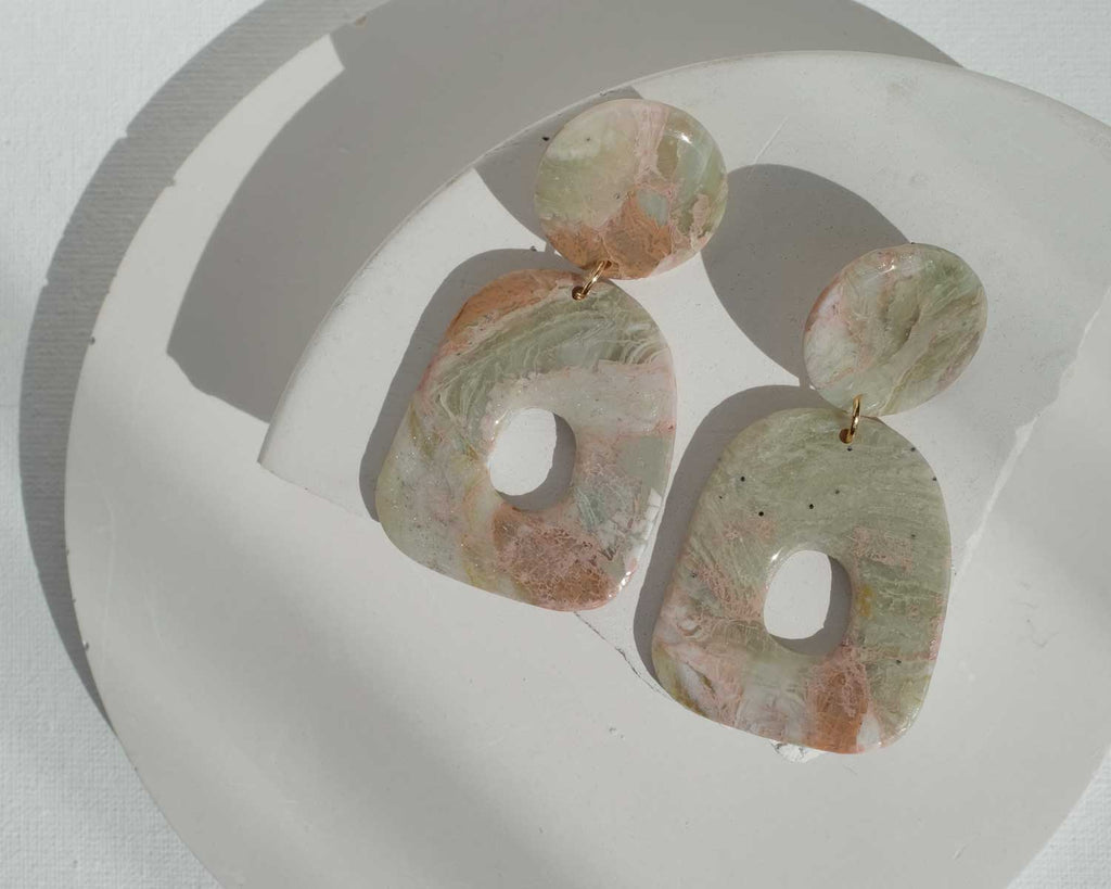 Große Faux Stone Ohrringe