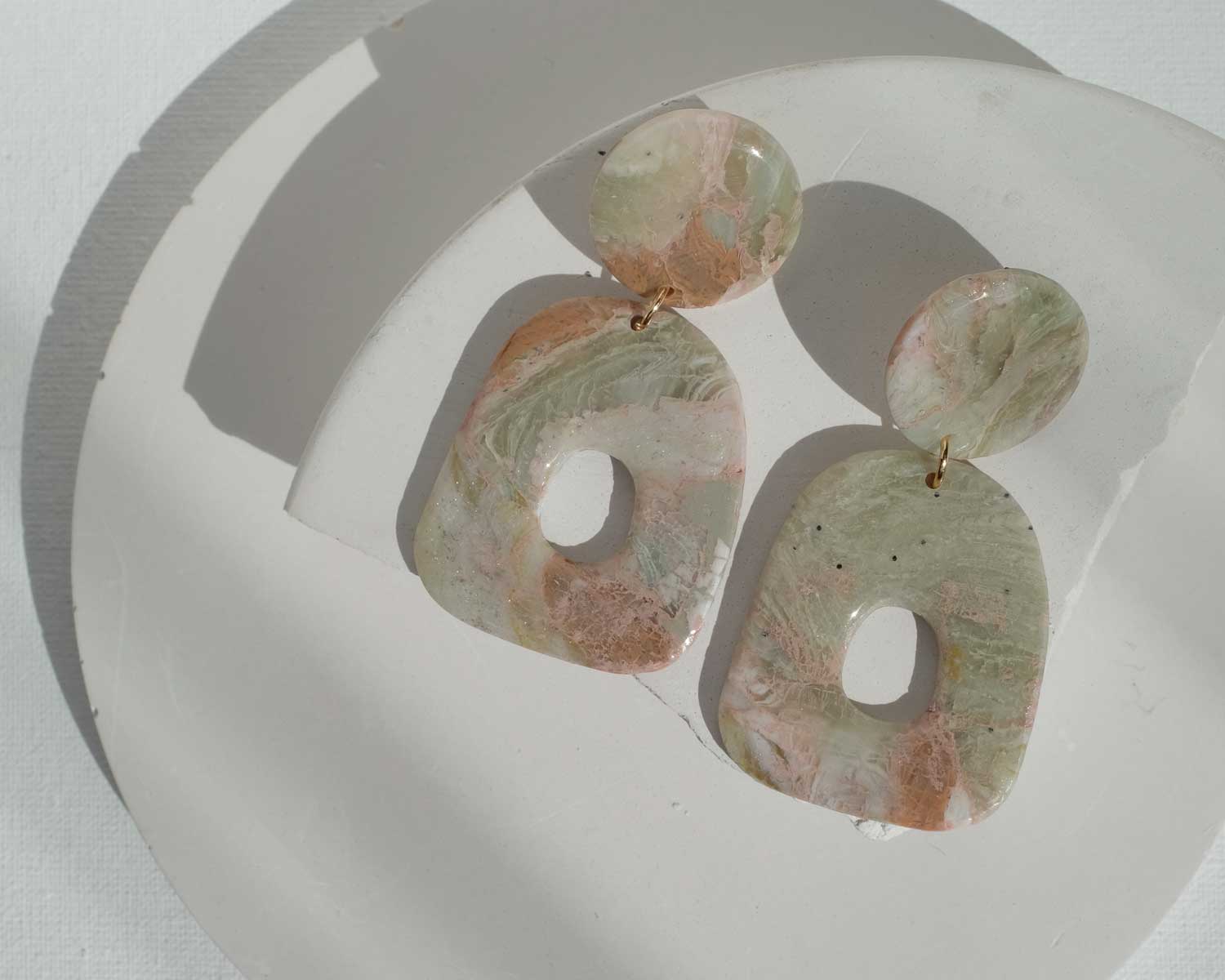 Große Faux Stone Ohrringe