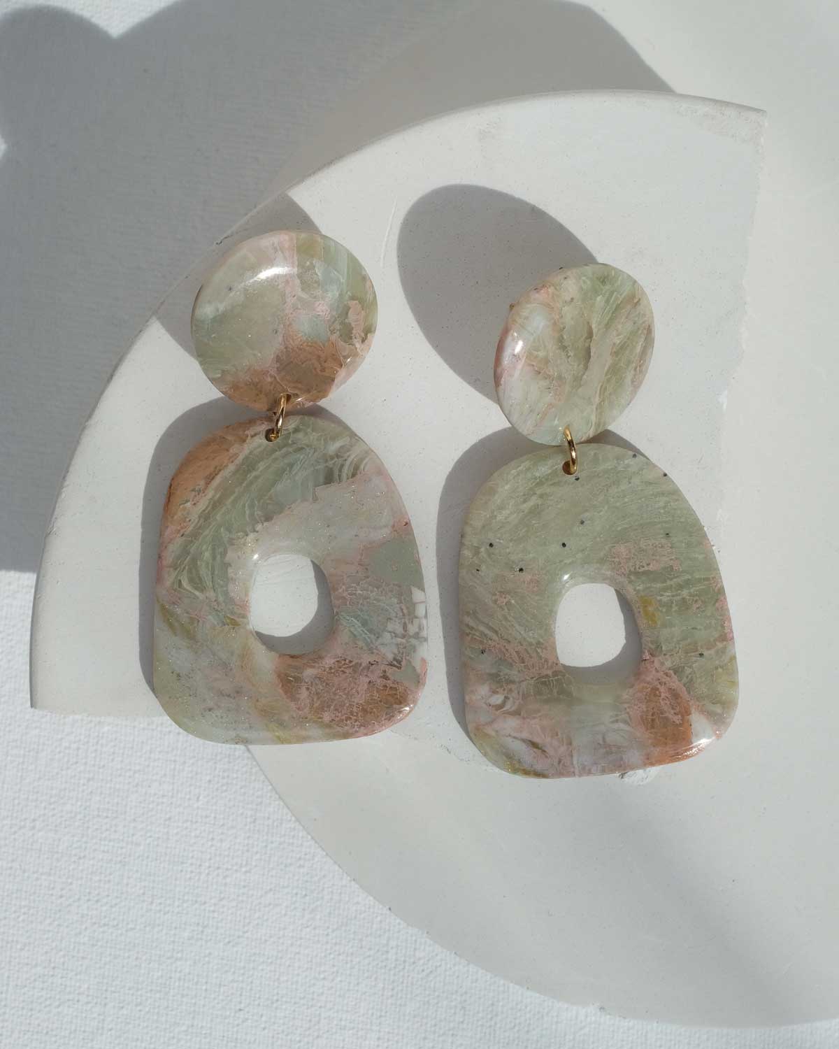 Große Faux Stone Ohrringe