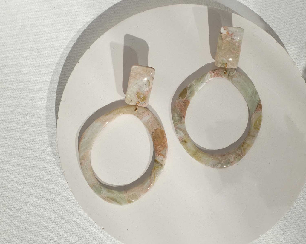 Faux Stone Ohrringe Big O