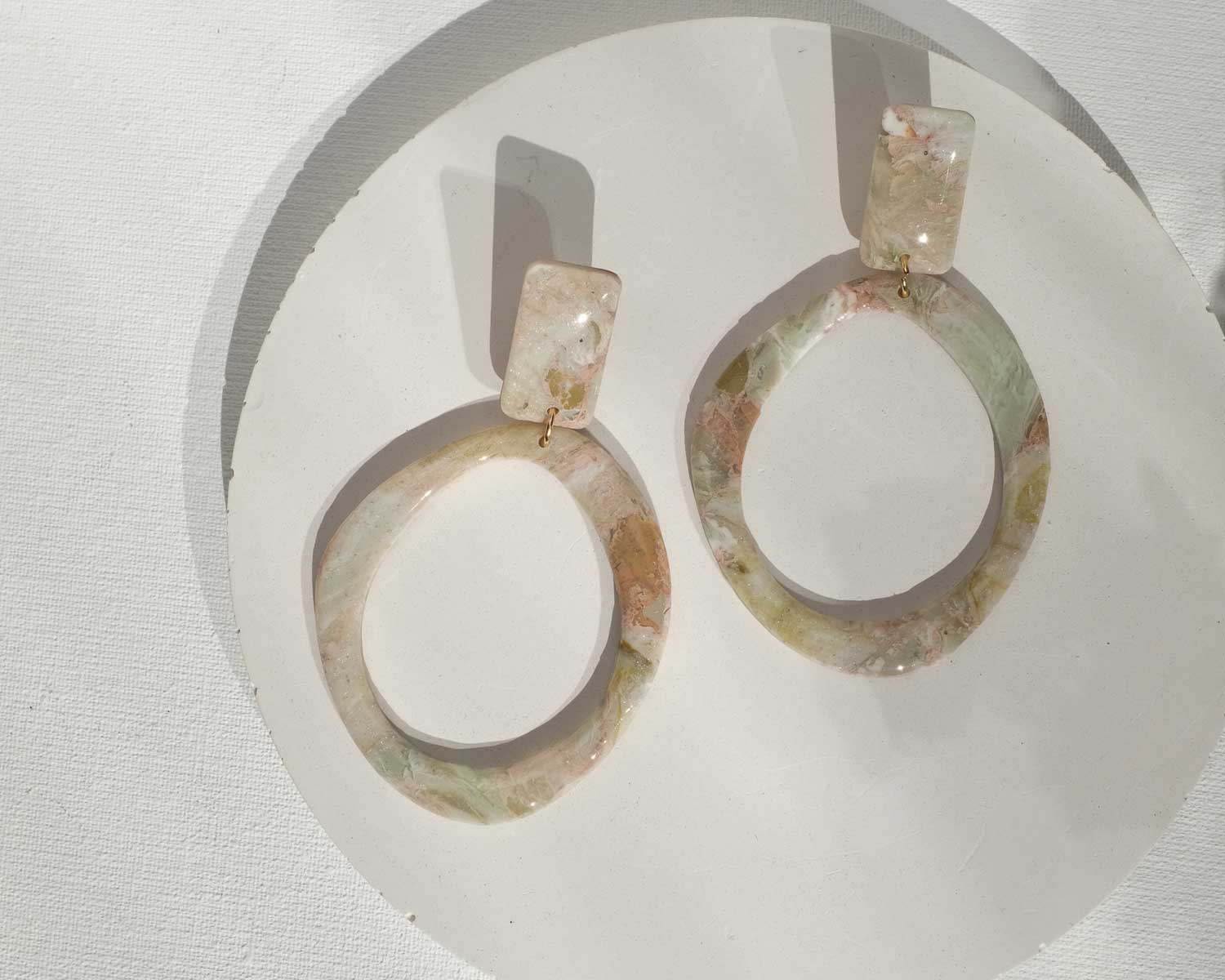 Faux Stone Ohrringe Big O