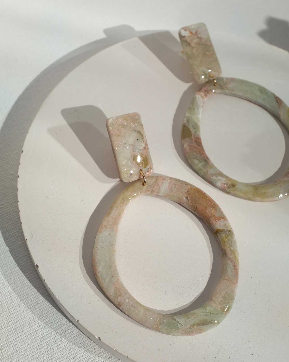 Faux Stone Ohrringe Big O