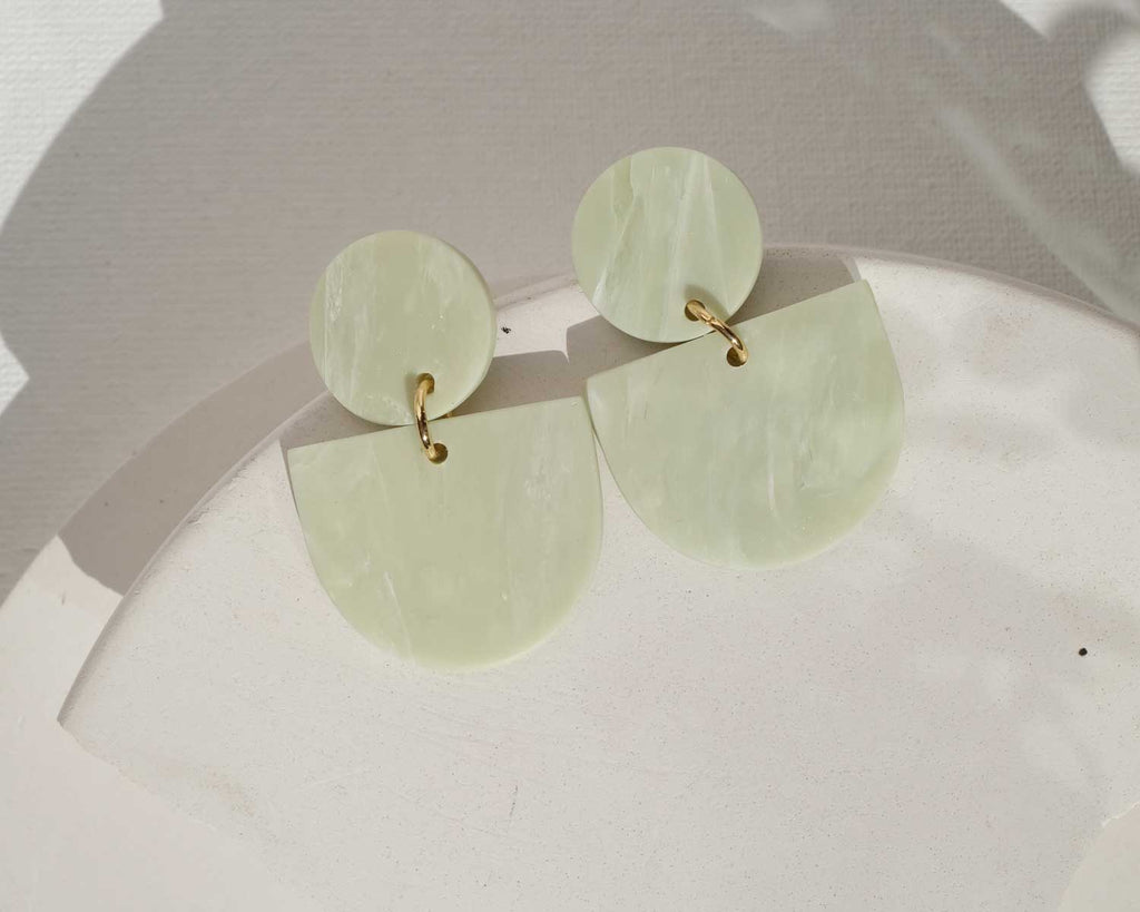 Faux Jade Ohrstecker Mini