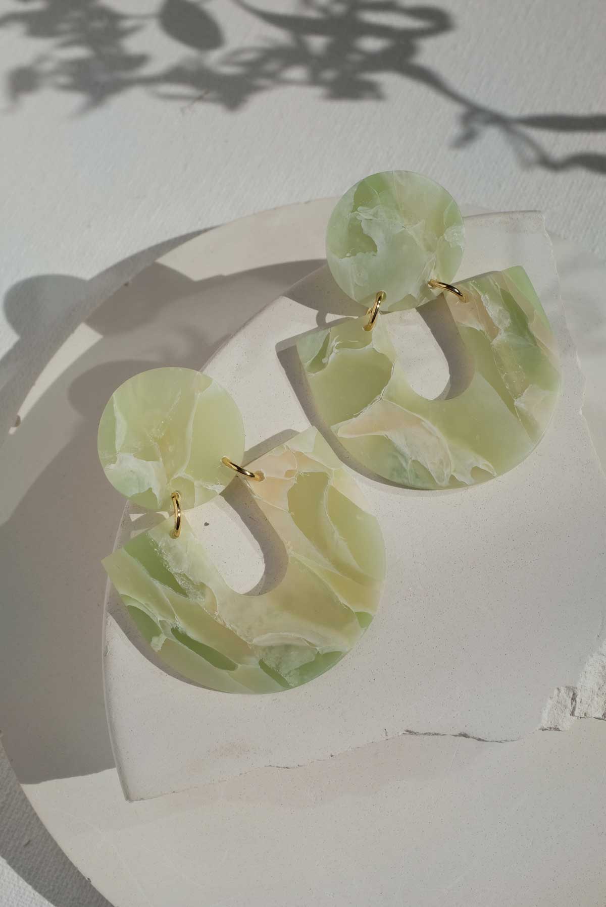 Große Faux Jade Ohrringe