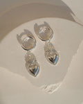 Mini Sacred Heart Hoops in Silber